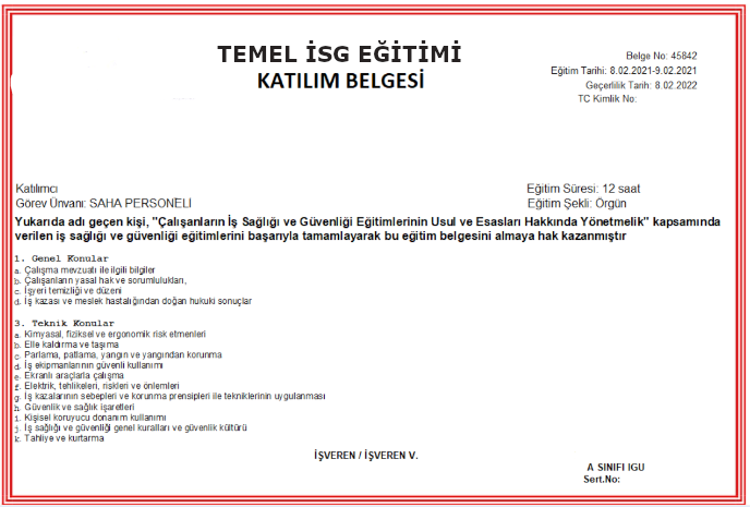 Temel İSG Eğitim Sunumları