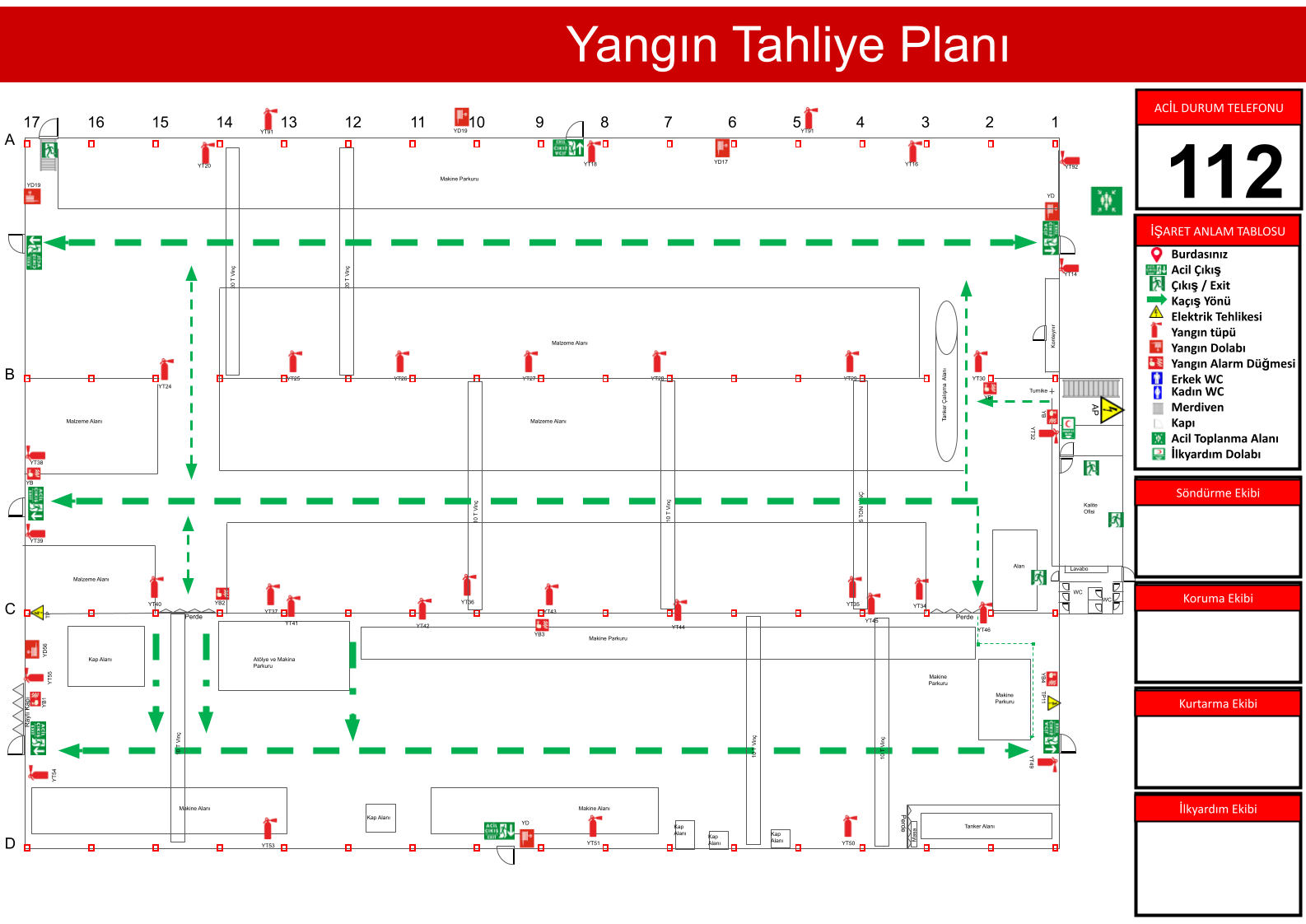 Yangın tahliye planı dwg