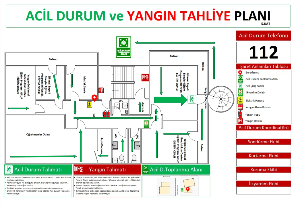 izmir yangın tahliye planı